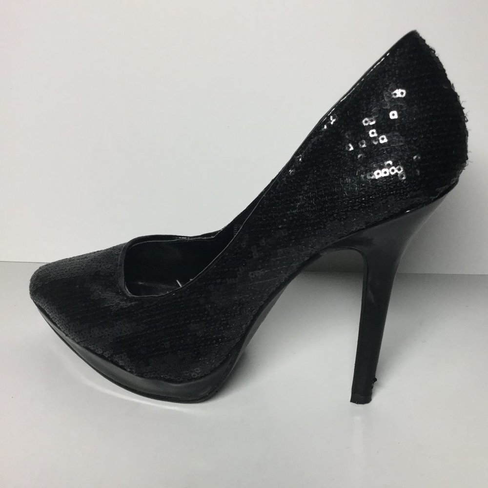 GEORGE Black Sequin Stiletto Shoes Size 7